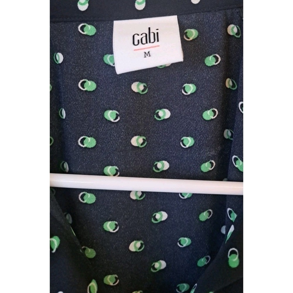 Cabi‎ Women's Style # 5019 Blouse Top Navy Blue Green Med 3/4 Sleeve Martini - Picture 2 of 3